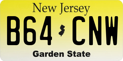 NJ license plate B64CNW