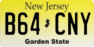 NJ license plate B64CNY