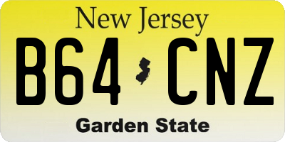 NJ license plate B64CNZ