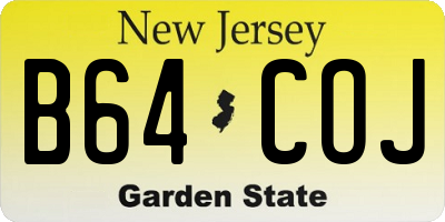 NJ license plate B64COJ