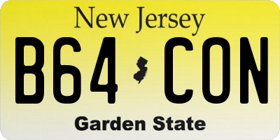 NJ license plate B64CON