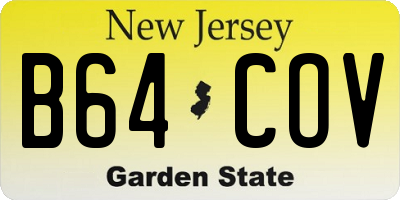 NJ license plate B64COV