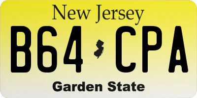 NJ license plate B64CPA