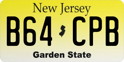 NJ license plate B64CPB
