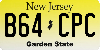 NJ license plate B64CPC
