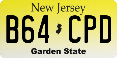 NJ license plate B64CPD
