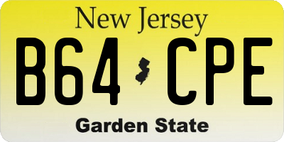 NJ license plate B64CPE