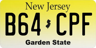 NJ license plate B64CPF