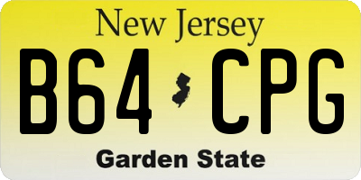 NJ license plate B64CPG