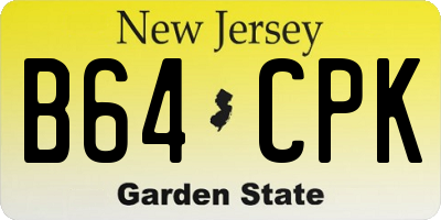 NJ license plate B64CPK