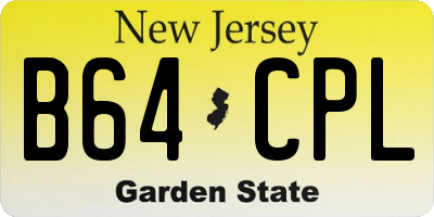 NJ license plate B64CPL
