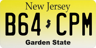 NJ license plate B64CPM