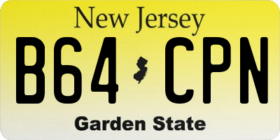 NJ license plate B64CPN