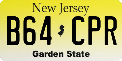 NJ license plate B64CPR