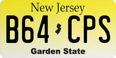 NJ license plate B64CPS
