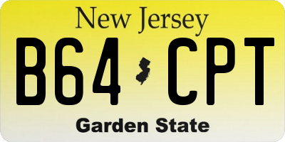 NJ license plate B64CPT