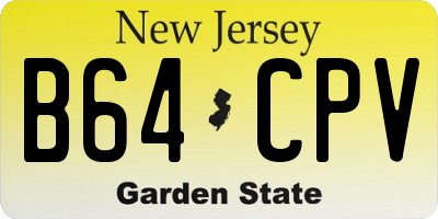 NJ license plate B64CPV