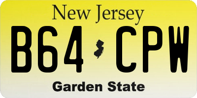 NJ license plate B64CPW