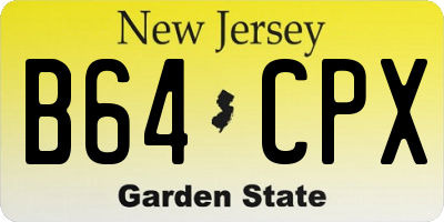 NJ license plate B64CPX