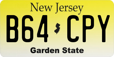 NJ license plate B64CPY