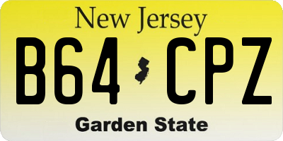 NJ license plate B64CPZ