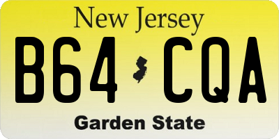 NJ license plate B64CQA