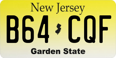 NJ license plate B64CQF