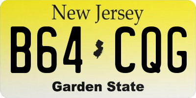 NJ license plate B64CQG