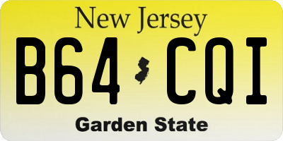 NJ license plate B64CQI