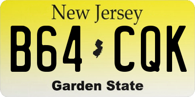 NJ license plate B64CQK