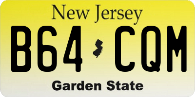 NJ license plate B64CQM