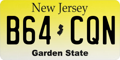 NJ license plate B64CQN