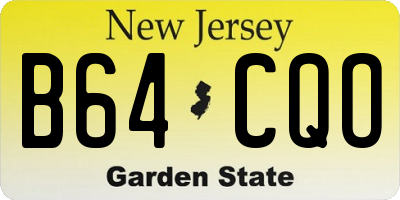NJ license plate B64CQO