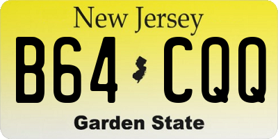 NJ license plate B64CQQ