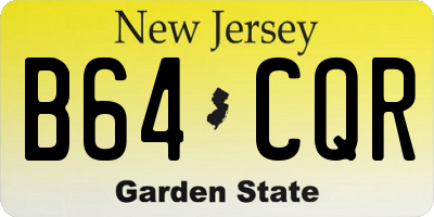 NJ license plate B64CQR