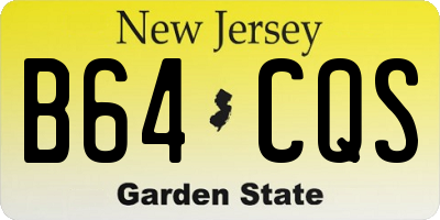 NJ license plate B64CQS