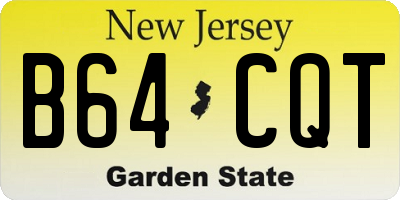 NJ license plate B64CQT