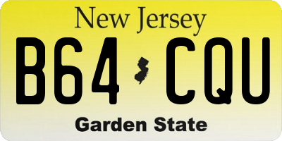 NJ license plate B64CQU