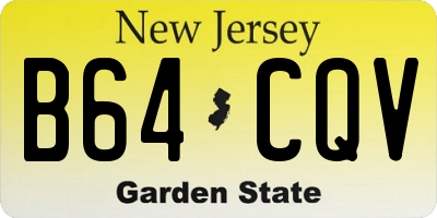 NJ license plate B64CQV