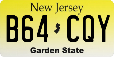 NJ license plate B64CQY