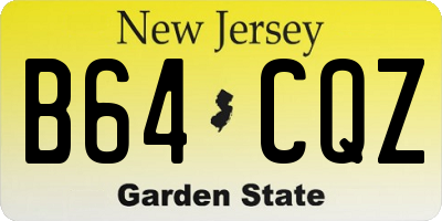 NJ license plate B64CQZ