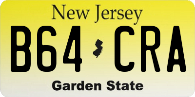 NJ license plate B64CRA