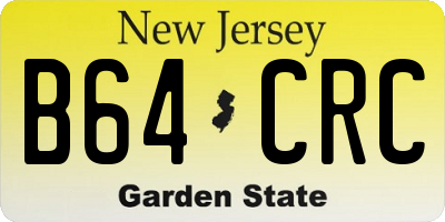 NJ license plate B64CRC
