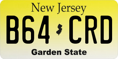 NJ license plate B64CRD
