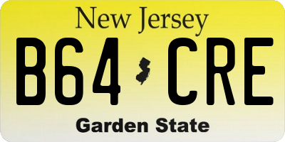 NJ license plate B64CRE