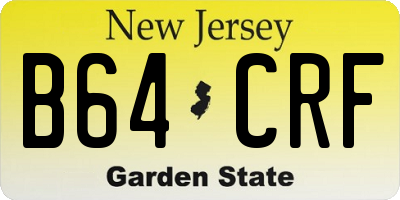 NJ license plate B64CRF
