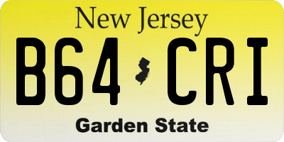 NJ license plate B64CRI