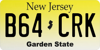 NJ license plate B64CRK