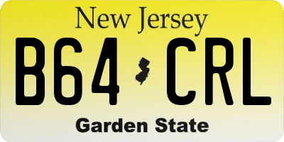 NJ license plate B64CRL