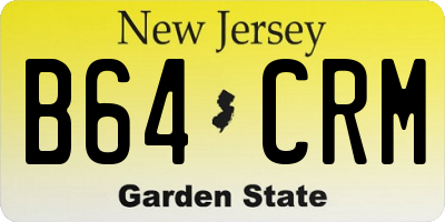 NJ license plate B64CRM